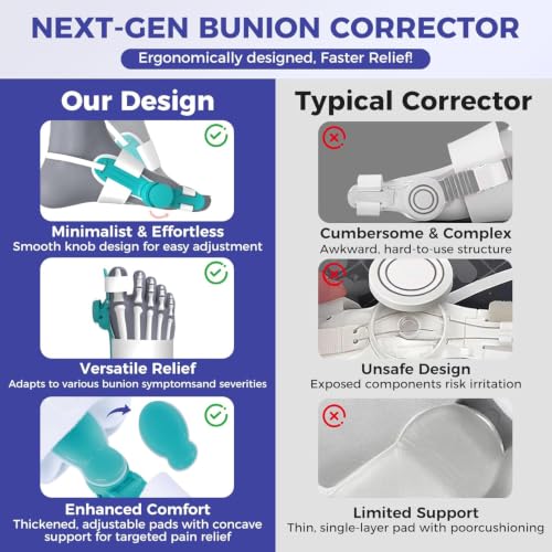 Corrector de juanetes con perilla ajustable para pie izquierdo o derecho 6