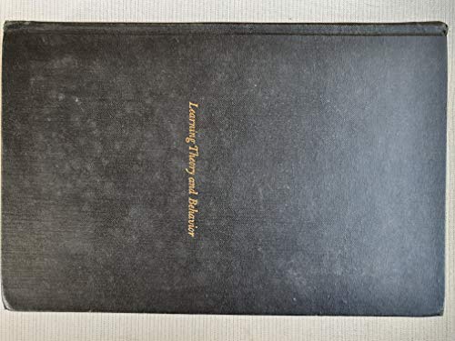 Learning Theory and Behavior B0000CKND6 Book Cover