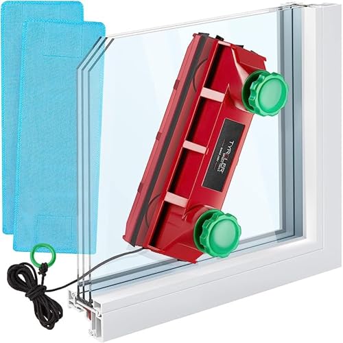 Tyroler Der Glider D-4 Magnetischer Fensterreiniger | für 99% Glasstärken 2-40mm beidseitig | Fensterputzer magnetisch | Fensterreiniger magnetisch | Magnet Fensterputzer | Fenster putzen Magnet
