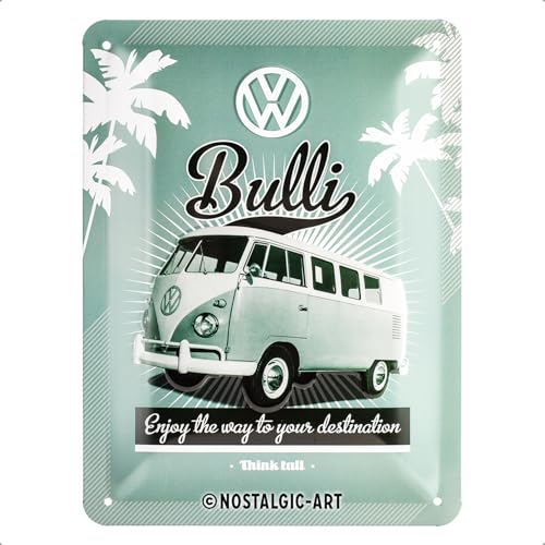 Nostalgic-Art Plaque vintage Volkswagen – Bulli T1 – Idée de cadeau pour le bus VW, en métal, Design retro pour la décoration, 15 x 20 cm