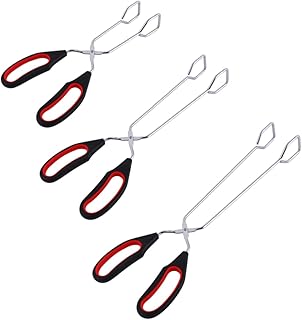 Uonlytech 3Pcs Food Tongs Cake Tongs Salad Tongs Barbecue Tongs Bread Tongs Holder Bread Buffe Tongs Food Serving Tongs Barbecue Carbon Tongs Pasta BBQ Tongs Buffet Fruit TPR Stainless Steel
