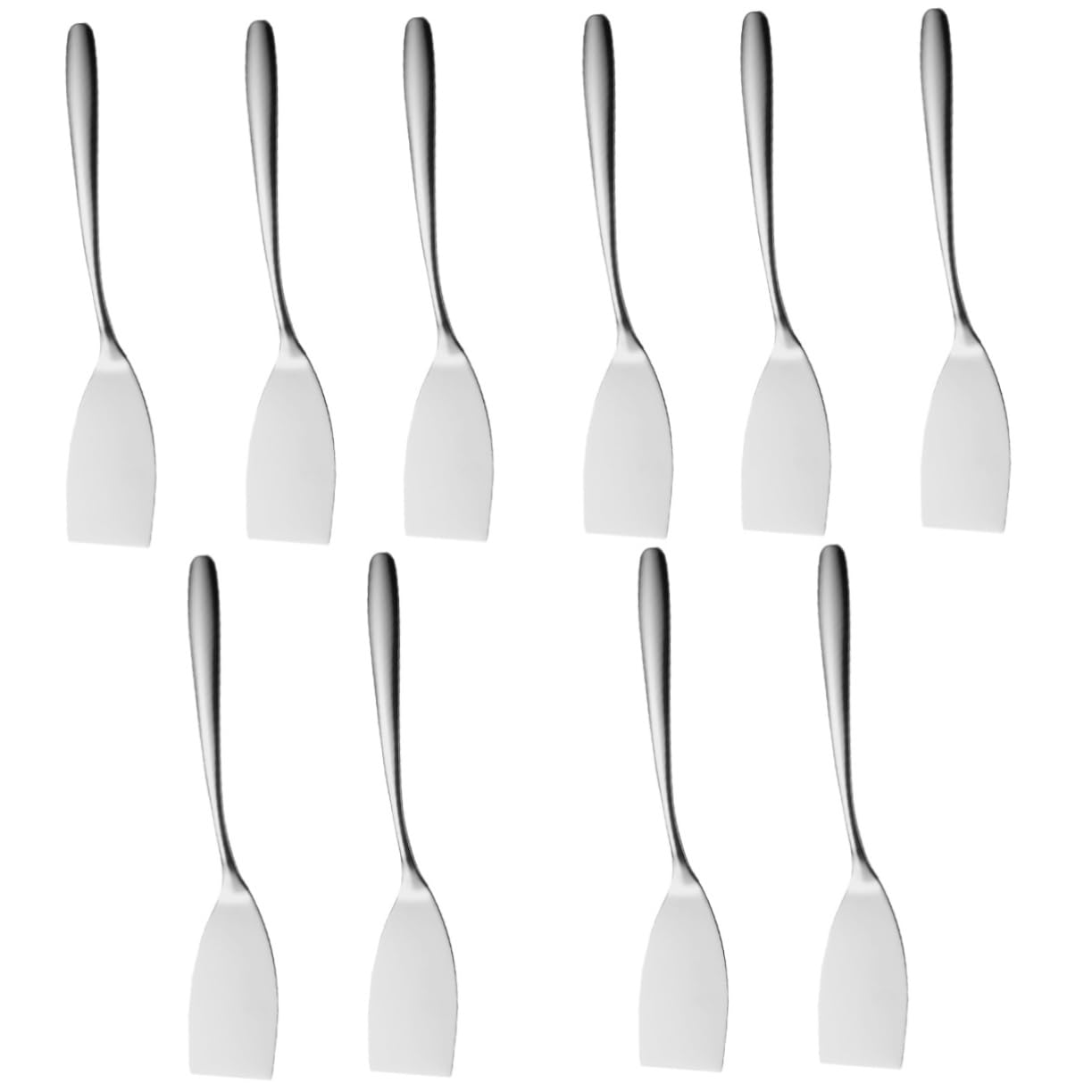 POPETPOP 5 Set Spatola per Friggere in Acciaio Inossidabile Bistecche Cucina Pinna per Bistecca Grasso Girando Chef Mini Spatola per Pancake in Metallo per Grill 2 Pezzi*5