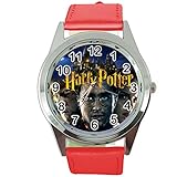 Taport Quarzuhr mit Harry Potter, rund, Lederband E2, inklusive Ersatzakku und Geschenkbeutel, Rot