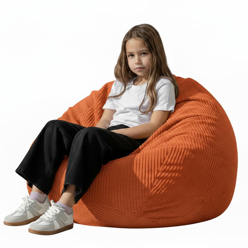 Stuffed Animal Storage Bean Bag Cover (No Filler), Corduroy...