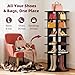 JUMMICO Rotating Shoe Rack Tower, 6-Tier Vertical Closet Storage Organizer for Shoes, Handbags & Tall Boots, 360° Spinning Lazy Susan Base, Space-Saving for Bedroom & Closet (Black)