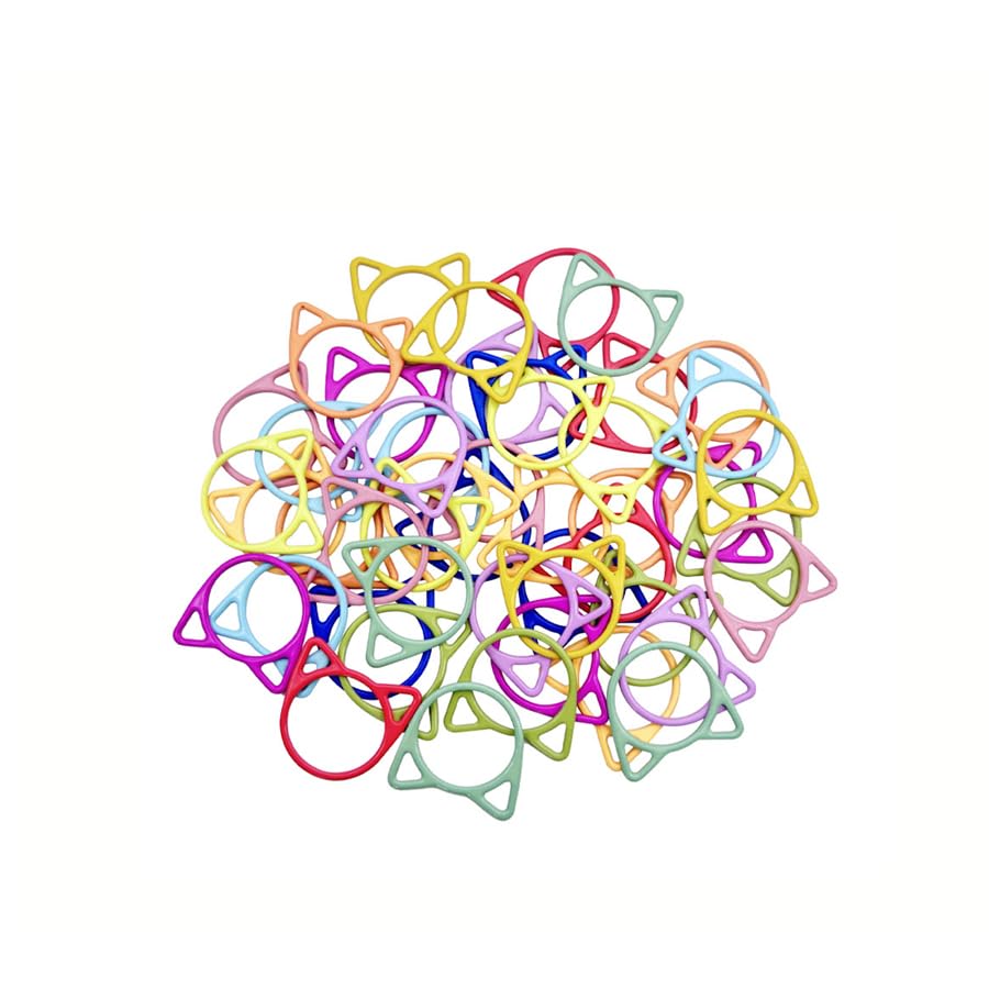 Image of ZHENZHIZHE Colorful Ring Stitch Markers Multicolor Stitch Markers Knitting Stitch Rings Mini Size Crochet Markers Knitting Tool for Sewing Weaving