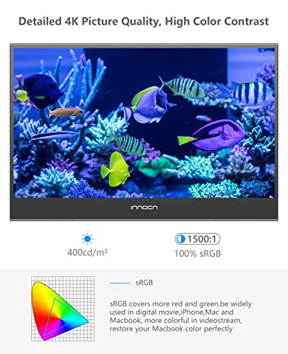 Image of INNOCN 15.6 inch 4K Portable Monitor Touchscreen 3840 x 2160 USB C HDMI External Gaming Monitor Second Computer Screen Travel Portable Monitor for Laptop w /Kickstand