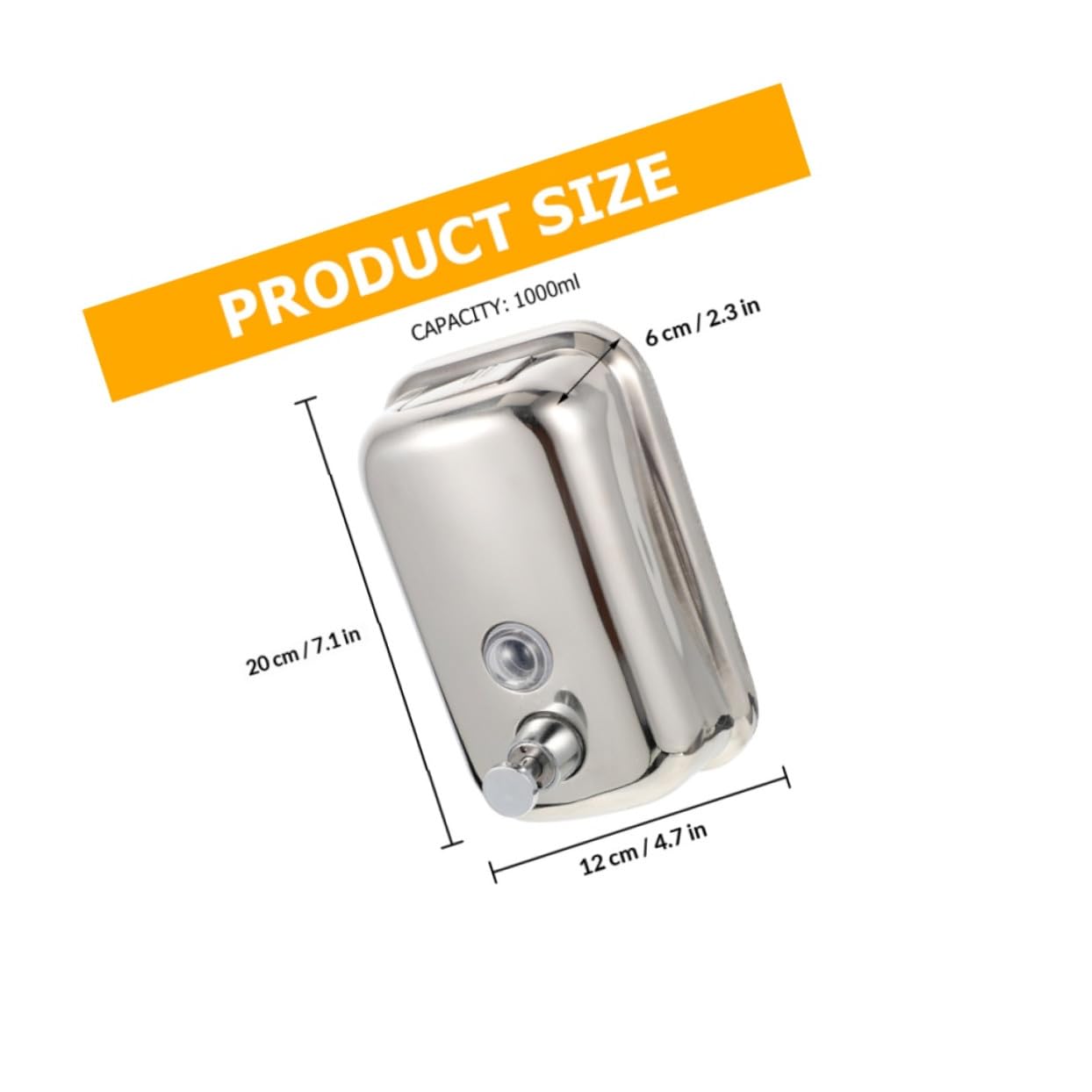 OSALADI Dispensador de Jabón Líquido de Pared para Baño 1000ml, Acero Inoxidable Manual, Dosificador Recargable para Champú y Gel de Ducha, Accesorio Práctico para Hogar y Hotel