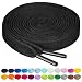 BIRCH's Shoelaces in 27 Colors Flat 5/16" Shoe Laces in 4 Different Lengths (37" (94cm), Black)