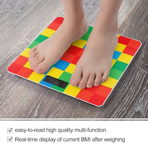 Báscula Digital de Baño Cuadrícula Colorida Precisa y Estable miniatura 5
