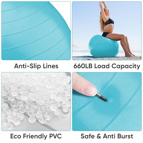 image for APEXUP Yoga Ball Exercise Ball Anti Slip Heavy Duty for Fitness, Balan