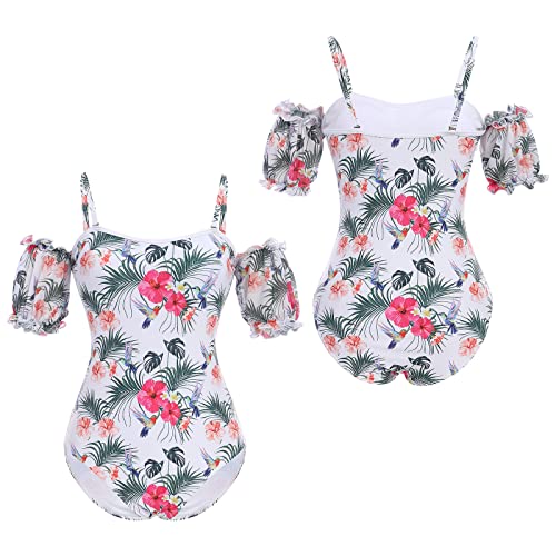 Swimming Costume Women Kids Girls Swimsuits Mother and Daughter Matching Swimwear Ruffle Beachwear Bathing Suit4