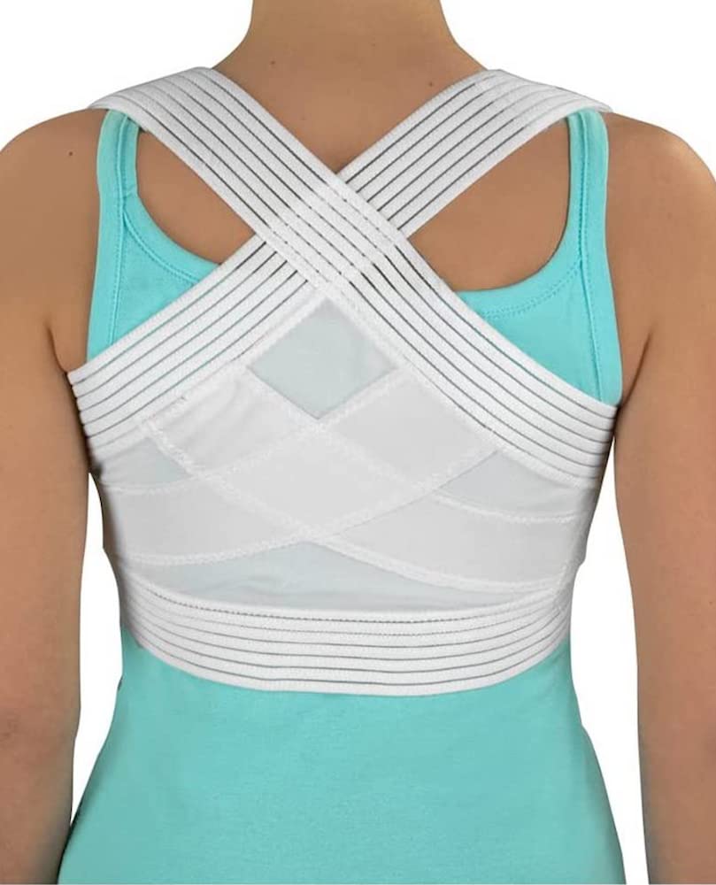 DMI Posture Corrector for Men and Women, Adjustable Criss-Cross Support for Reducing Back Pain and Strain, Comfortable and Breathable, Machine Washable, White, Small, 30" to 32" Chest Size