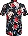 Hawaiian Shirt for Men, Beach Shirts for Men, Tropical Shirts Short Sleeve Floral Casual Button Down (Medium, Black(168-124))