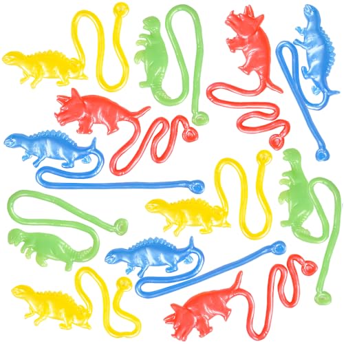 12 Dinosaurs Vinyl Sticky Hands Birthday Party Favors Toss and Stick