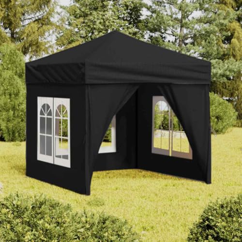 Genérico Carpa para Fiestas Plegable con Paredes Laterales Negro 2x2 m,Casa y jardín,Jardín,Artículos de Exterior,Estructuras de Exteriores,Carpas y cenadores-93504