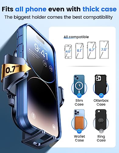 Vicseed Phone Mount For Car [Lifesaver To Keep Eyes On Road] Car Phone Mount In Front Of Steering Wheel, Never Get Distracted Car Phone Holder Mount, Grip On Dashboard Car Mount For Iphone & Android #TOP3