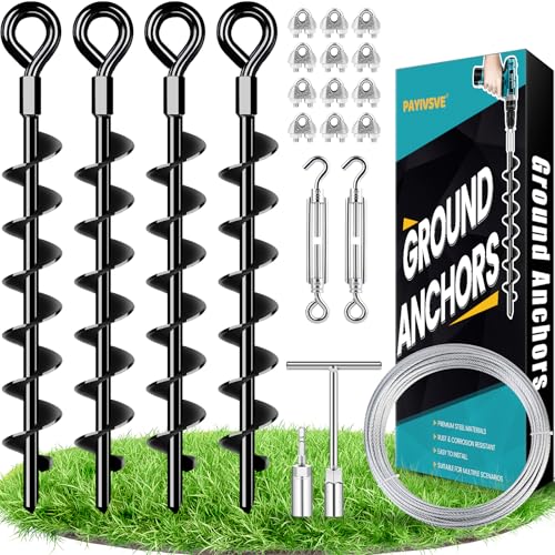 Ground Anchors Shed Anchors Kit with 1/8' Galvanized...