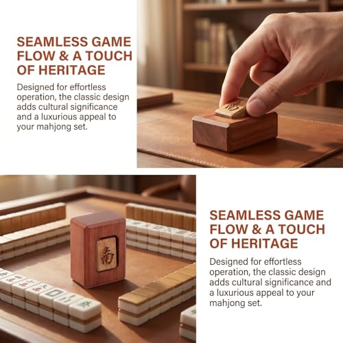 Indicador de viento de Mahjong de madera para juego miniatura 7
