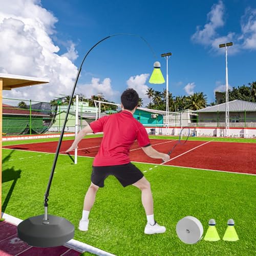 Máquina de bádminton con rebote, base estable e hilo elástico ajustable para entrenamiento 7