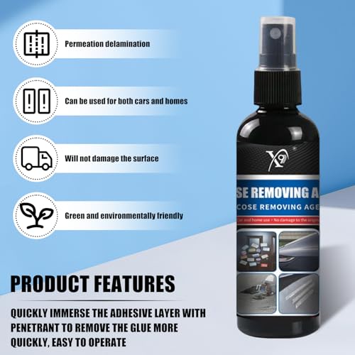 Dongcill Klebstoffentferner, Klebereste Entferner Mit Spachtel, Aufkleber-Entferner Für Fenster, Autos,der Aufkleber und Etiketten effektiv von Oberflächen Entfernt- Etikettenlöser Spray