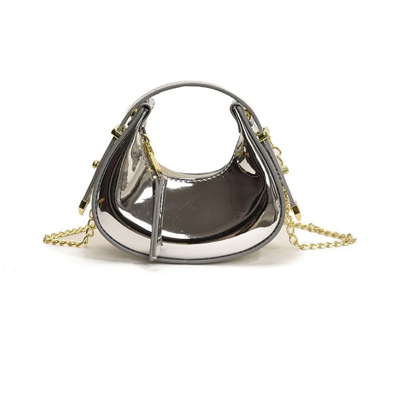 Sac à main d'embrayage en cuir PU luxueux avec finition métallisée chic