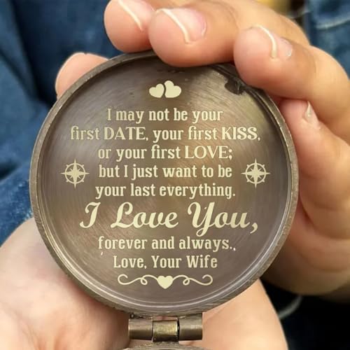 Brújula personalizable grabada para esposo, regalo sentimental miniatura 2