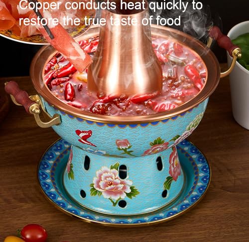 Olla de cobre para fondue y shabu 19 cm miniatura 3