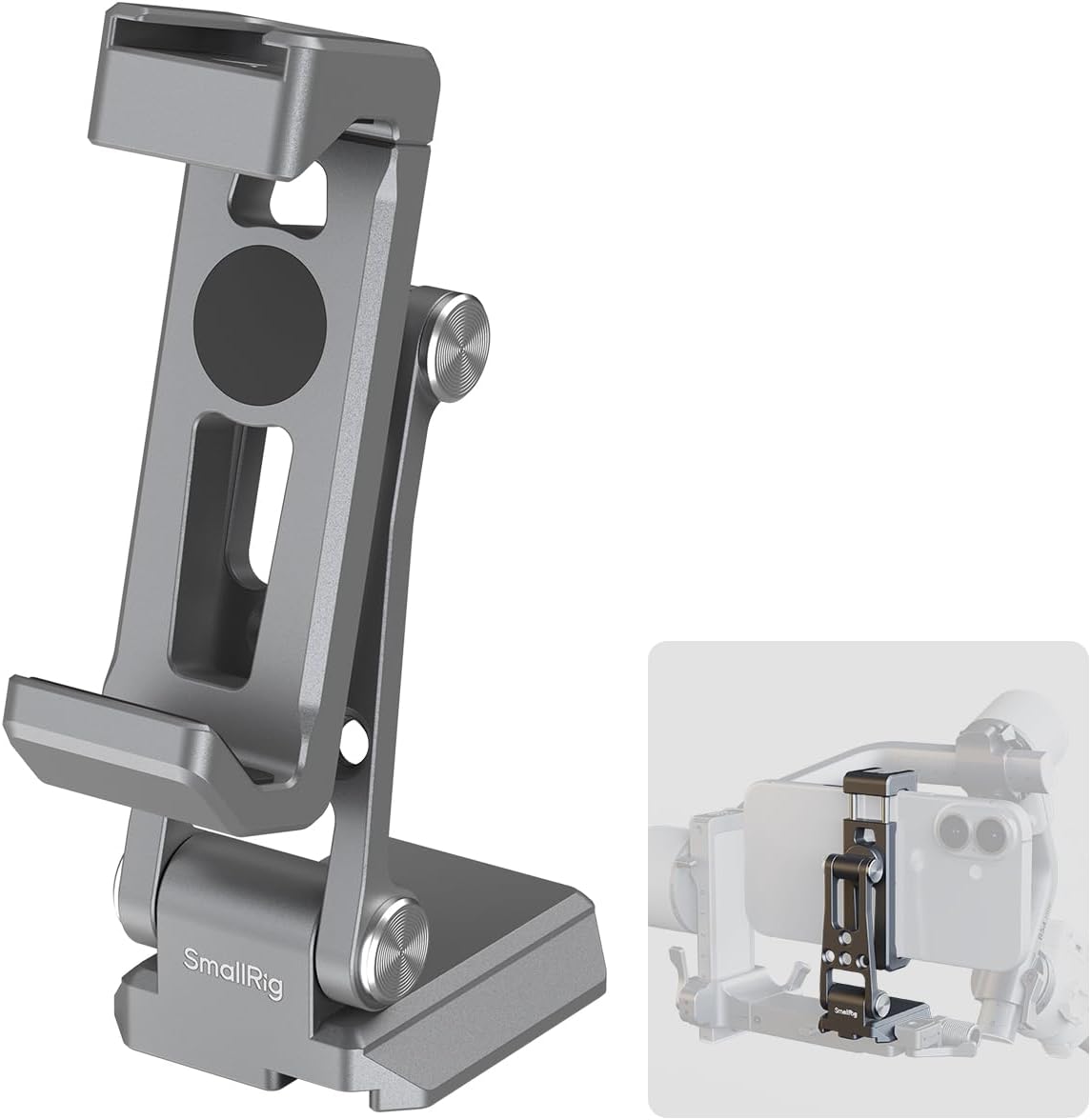 - SMALLRIG Metal Phone Mount with Baseplate for Arca-Swiss,Compatible for DJI RS 4 Mini & RS 3 Mini, Phone Mount Adapter Support Free Adjustment Joints, Phone Tripod Mount for iPhone 17/16/15-5338