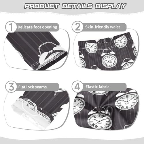 Black Stripes Alarm Clocks Girls Leggings Soft Stretch Workout Yoga Dance Pants for Kids Casual Tights3