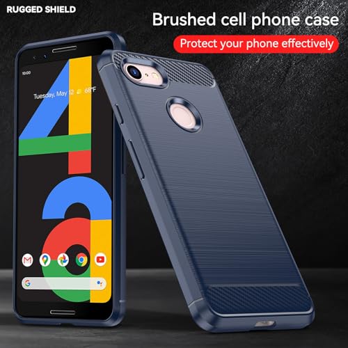 Image of Hybrid Carbon Fiber Back Case for Google Pixel 3 (Blue)