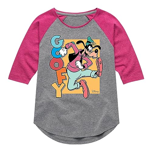 Disney - Goofy - Toddler & Youth Girls Raglan Graphic T-Shirt