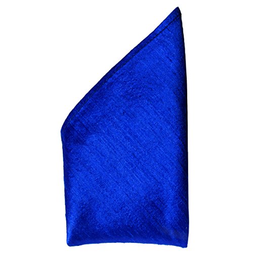 Royal Silk Royal Blue Dupioni Silk Handkerchief Fine Shine - Sturdy Silk Dupioni - 100% Silk – Large 16” Square