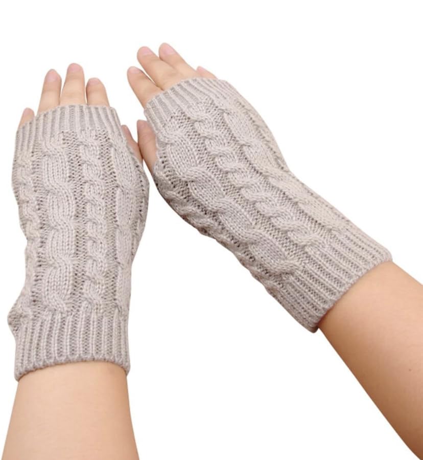 Women's Knitted Arm Gloves Winter Soft and Warm Long Mitten Unisex Cable Knit Fingerless Winter Fingerless Gloves Thumb Hole-image-30