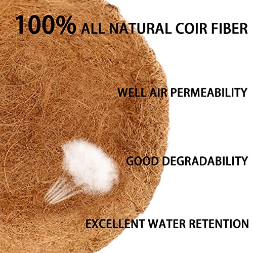 Halatool 4 Pcs 14 Inch Round Coco Liners Hanging Basket 100% Natural Replacement Coconut Fiber Liner For Garden Flower Pot Vegetables Herbs #TOP3