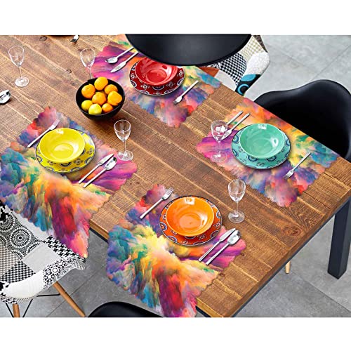 Yibeas Color Explosion Series Cloth Napkins Dinner Table Napkins Imagination, Creativity And Art Washable Reusable Napkins Set Of 4 Home Holiday Party Wedding 18 X 18 Inch #TOP3