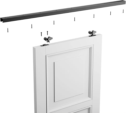 Miniatura 7 de SMARTSMITH Kit de herrajes para puerta de derivación de 6 pies, con 2 dedos pul, para armario, sala de almacenamiento, juego de herrajes para puerta