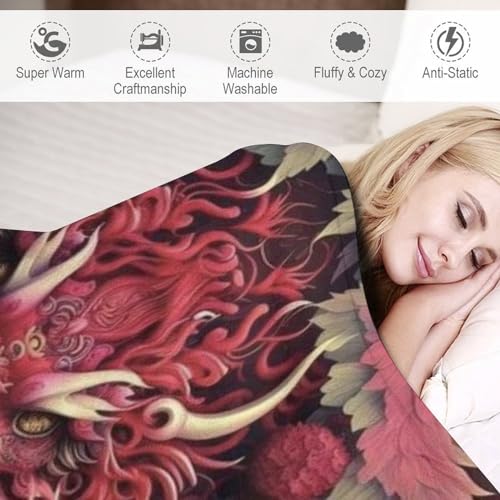 Manta de dragón mullida para sofá o cama de 100x130 cm 6