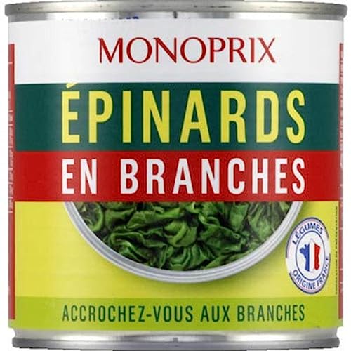 Monoprix Epinards en branches - La boîte de 265g net égoutté