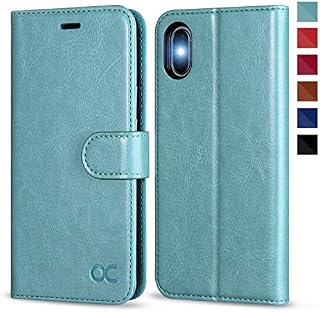 OCASE iPhone X Case, iPhone XS Case iPhone 10 Case Premium PU Leather Flip Wallet Case [TPU Inner Shell][Kickstand][Card Holder] For iPhone X/XS,Black