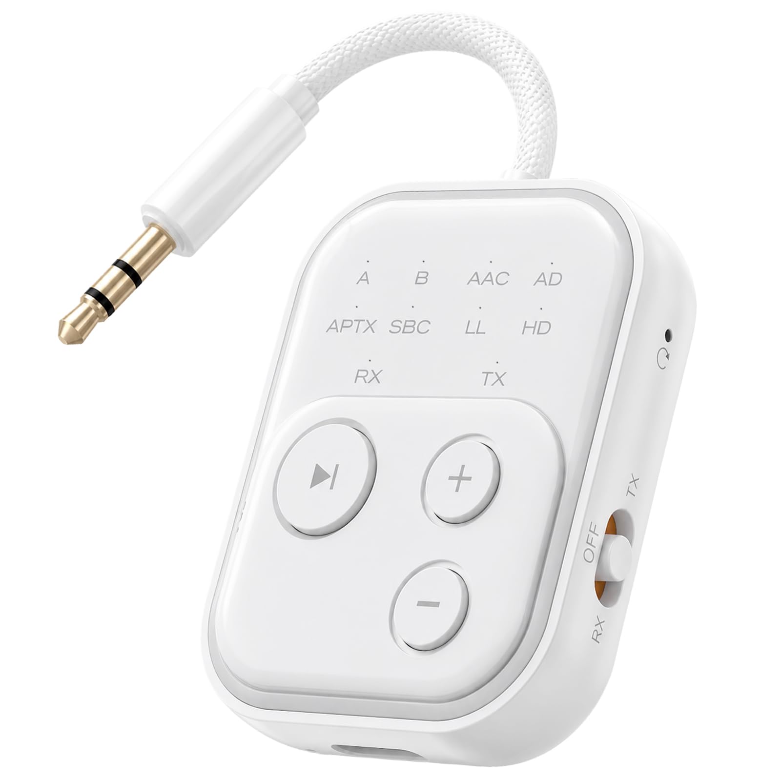 2026 Upgarded Bluetooth 5.4 Receptor transmisor, adaptador Bluetooth 2 en 1 para coche, viajes, avión, soporta 2 AirPods/auriculares, adaptador inalámbrico con aptX baja latencia, larga