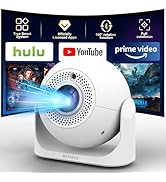 Smart Mini Projector with Android 13, 1080P/4K Support, WiFi 2.4/5G & Bluetooth 5.2, 180° Rotatab...