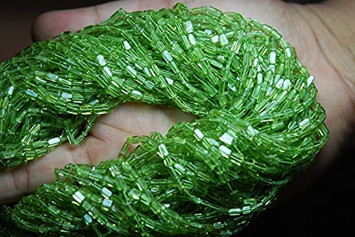Péridot en tubes de 6-7mm pour imaginer des colliers d'été bohème chic