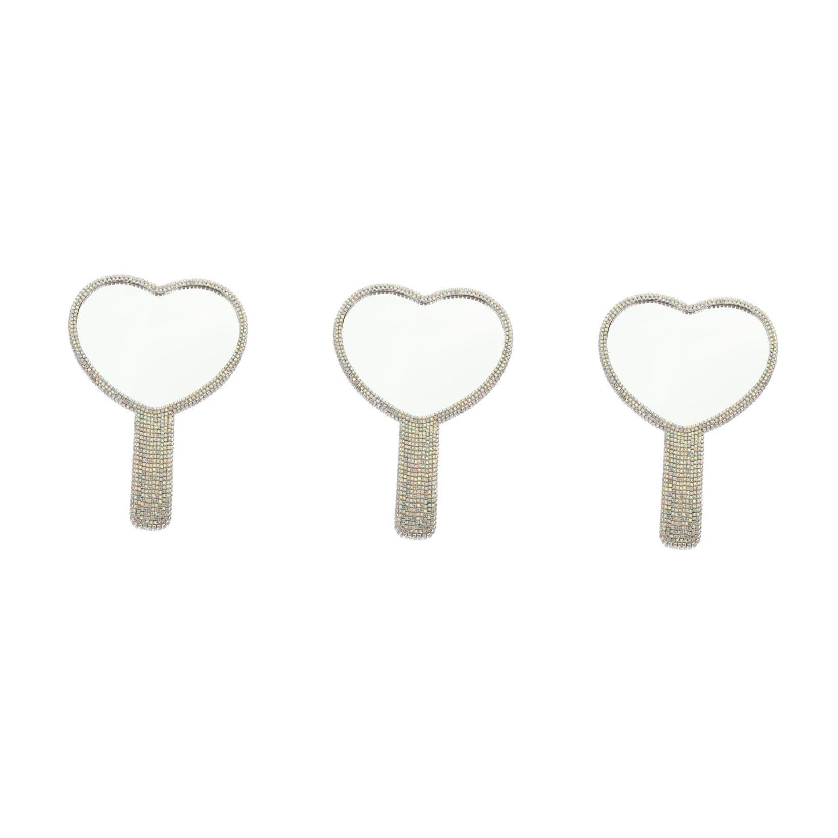 Miroir à main en diamant cristal pour maquillage de voyage salon lot de 3 miroirs de poche