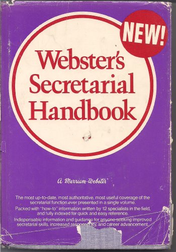 Webster's secretarial handbook 0877790361 Book Cover