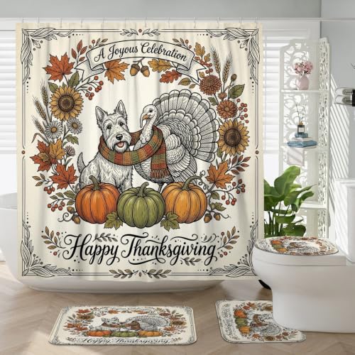 Tapis de couvercle de toilette en forme de U et rideau 183 cm - 2