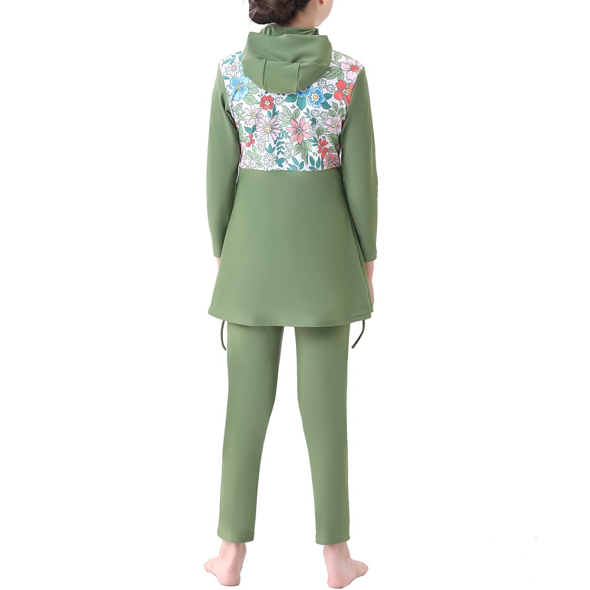 Burkini Maillot de bain musulman à manches longues Rashguard avec jupe