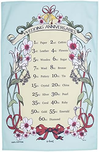 Samuel Lamont Wedding Anniversaries Cotton Tea Towel