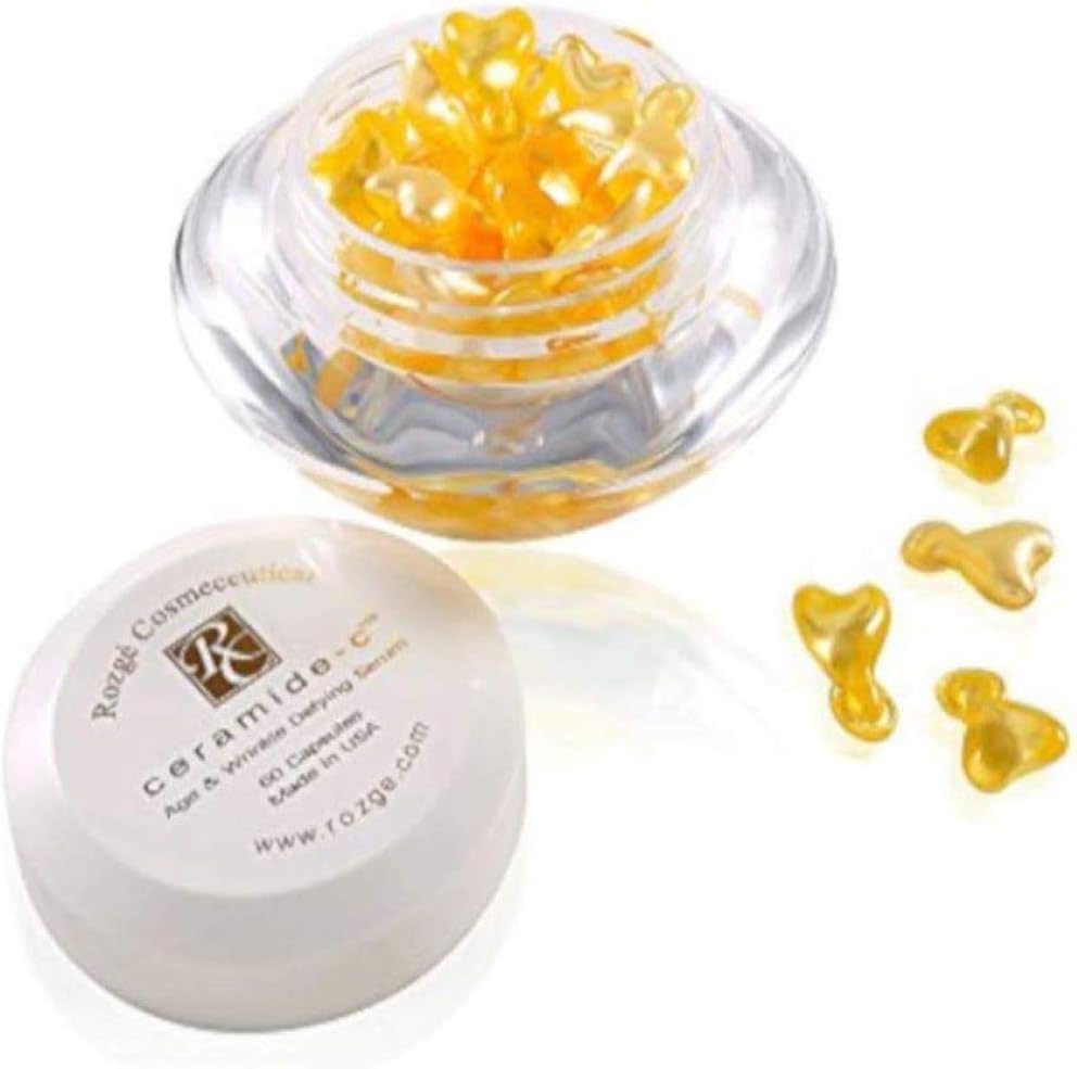 2 Pack of Rozge Cosmeceutical Ceramide - Facial Wrinkle Reducer Serum with Vitamin C and E - 60 Capsules Age Defying with Antioxidant - Perfect Anti Aging and Rejuvenating for Repair and Reduce Deep Wrinkles