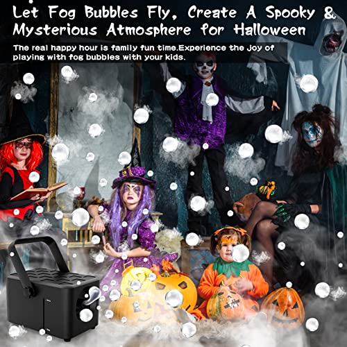 Fog Bubble Machine, High Output Smoke Bubble Blower, 5000+ White Smog Bubbles Per Minute, 2 In 1 Fog & Bubbles Effect For Indoor Outdoor Halloween Christmas Holiday Wedding Party #TOP3